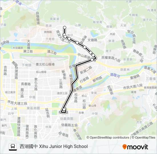 內科20(捷市政府-內科) Bus Line Map