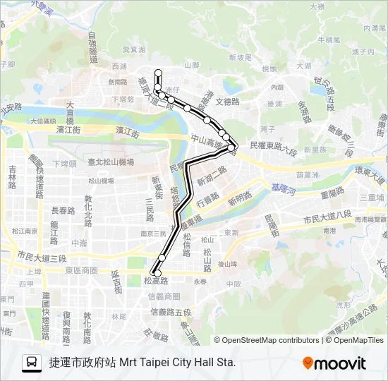 內科20(捷市政府-內科) Bus Line Map