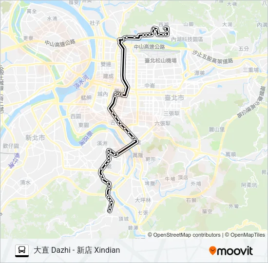 208直 Bus Line Map