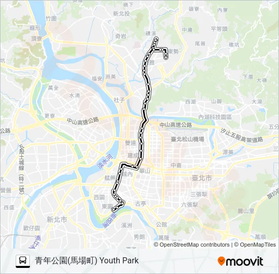 巴士中山幹線的線路圖