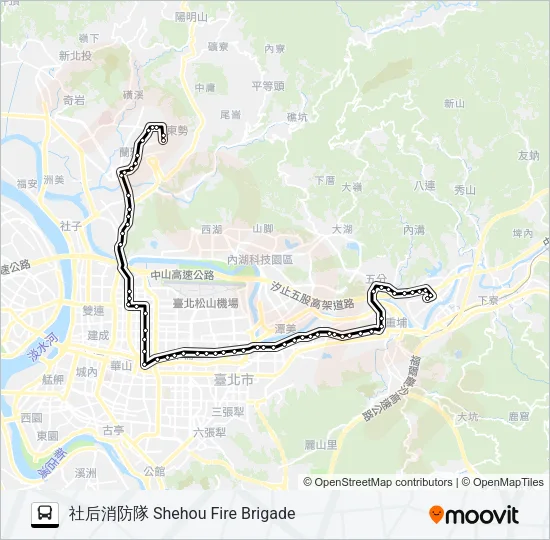 203往天母 Bus Line Map