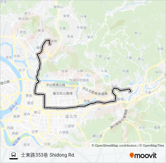 203往天母 Bus Line Map