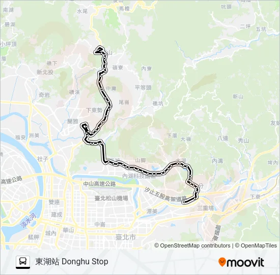 681往陽明山 Bus Line Map