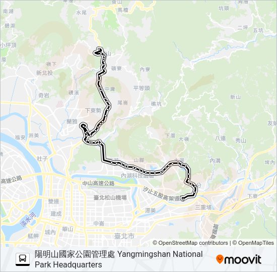 681往陽明山 Bus Line Map