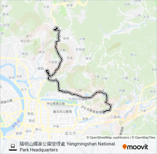 681往陽明山 Bus Line Map