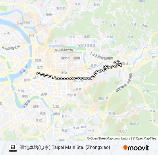 600半(北車發) Bus Line Map