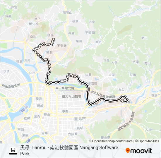 南軟天母(往南軟) Bus Line Map