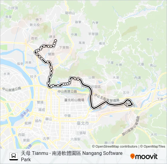 南軟天母(往南軟) Bus Line Map