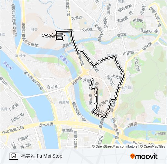 市民小巴8經士林監理站 Bus Line Map