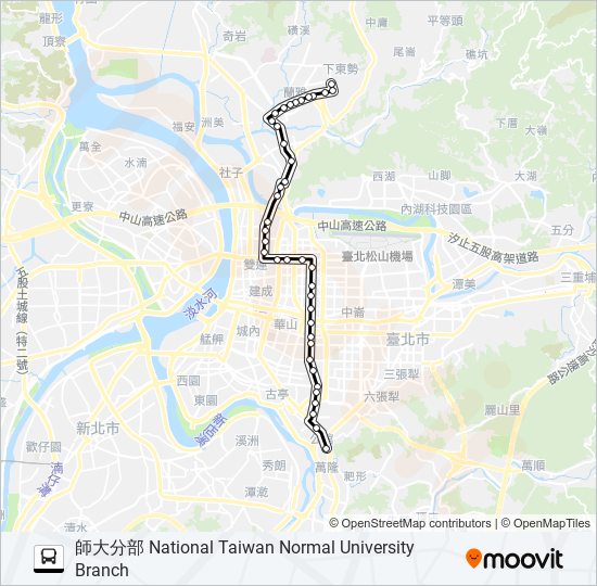 280 bus Line Map