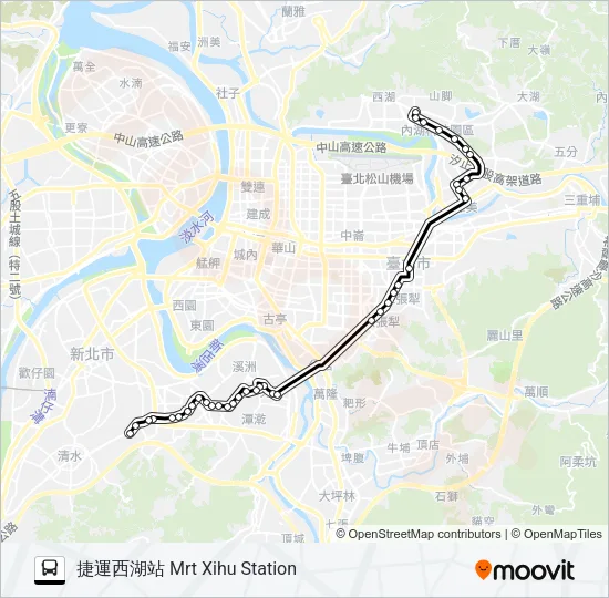 巴士950去程半的線路圖