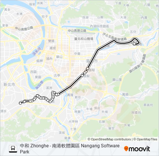 南軟中和(去) bus Line Map