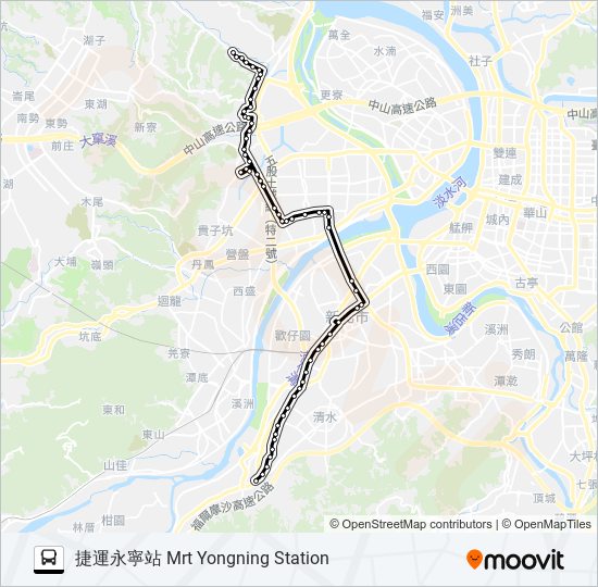 巴士805捷運永寧站的線路圖