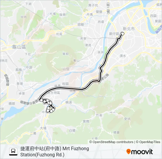 三峽-捷運府中站 Bus Line Map