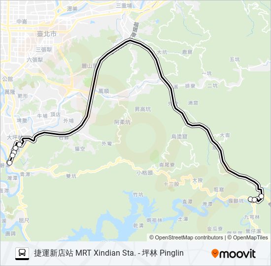 捷運新店站-坪林 bus Line Map