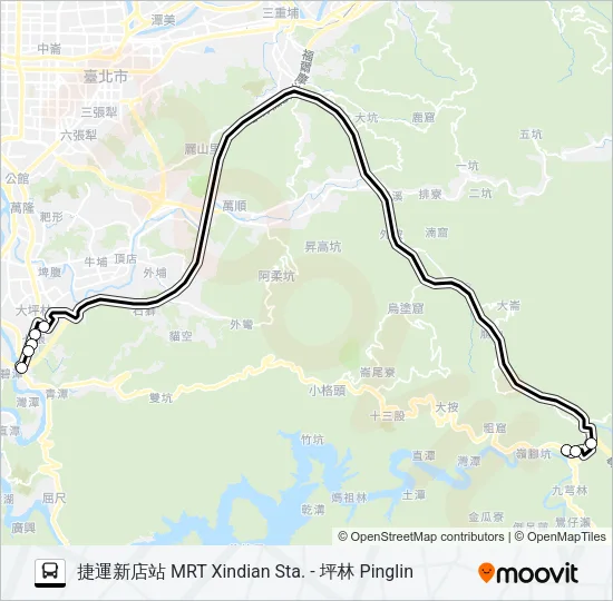 捷運新店站-坪林 Bus Line Map