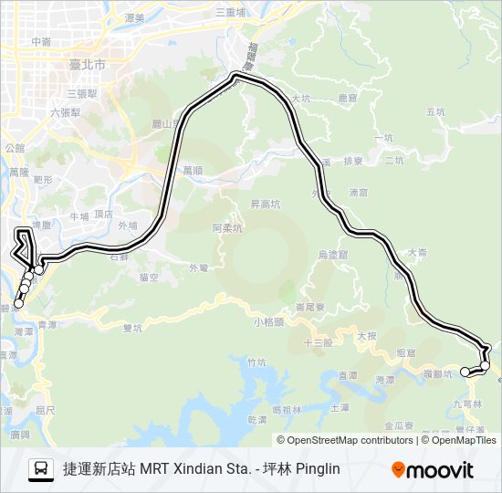 捷運新店站-坪林 bus Line Map