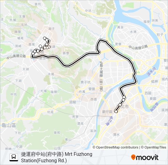 林口-捷運府中站 Bus Line Map
