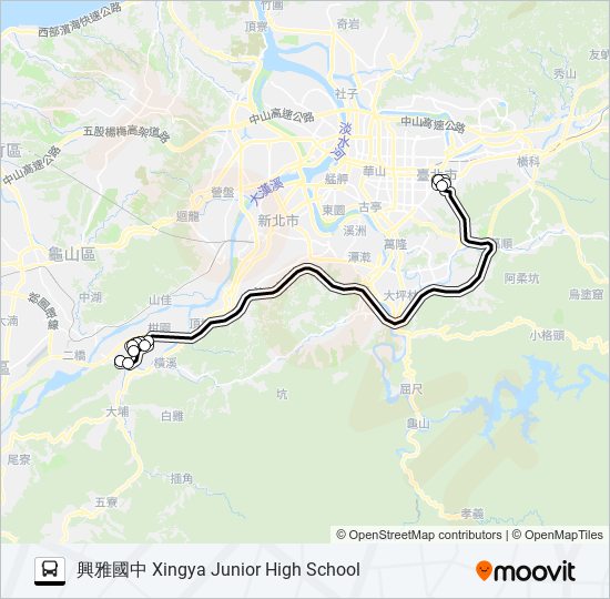 巴士三峽-臺北市信義區的線路圖