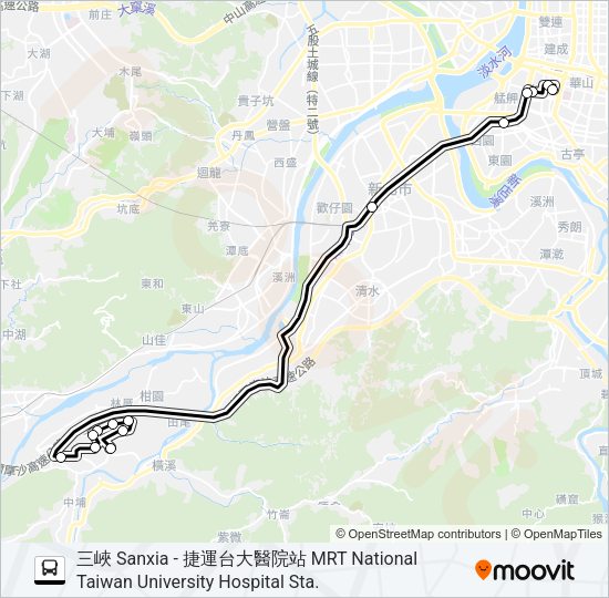三峽-捷運台大醫院站 Bus Line Map