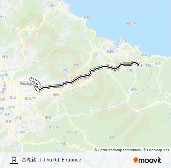 巴士瑞芳-內科(北客)去的線路圖