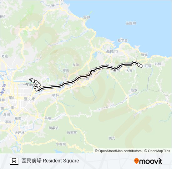 瑞芳-內科(北客)去 bus Line Map