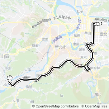 鶯歌火車站-松山機場 Bus Line Map
