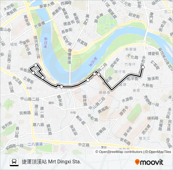 中和左岸社區-捷運頂溪站 Bus Line Map