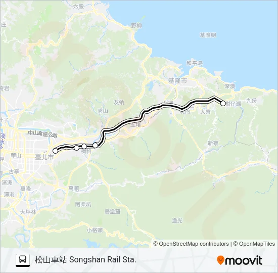 瑞芳-松山車站(北客)去 Bus Line Map