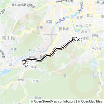 捷運景安站-三峽臺北大學去 Bus Line Map