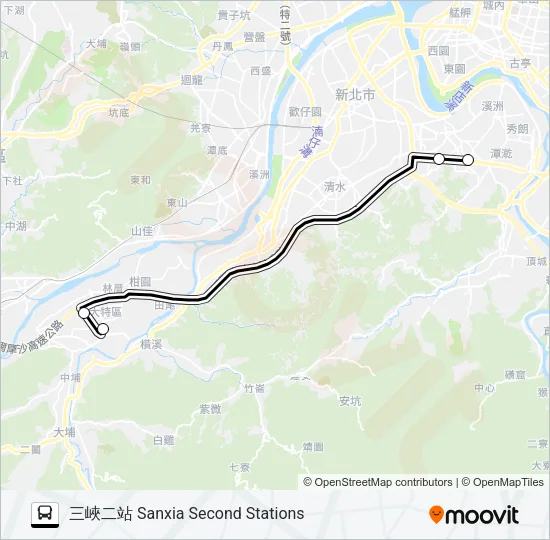 捷運景安站-三峽臺北大學去 Bus Line Map