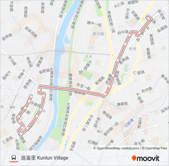 F501樹林藝文綜合行政大樓 Bus Line Map