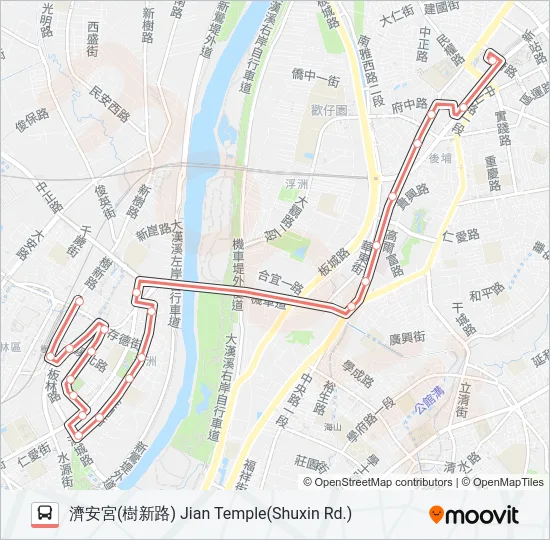 巴士F501樹林藝文綜合行政大樓的線路圖