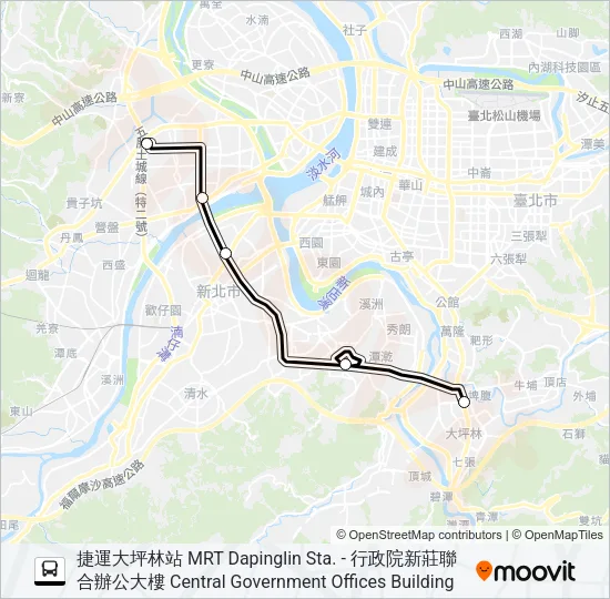 982直達捷運大坪林站  Line Map