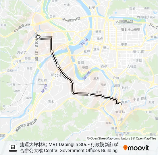 982直達捷運大坪林站  Line Map