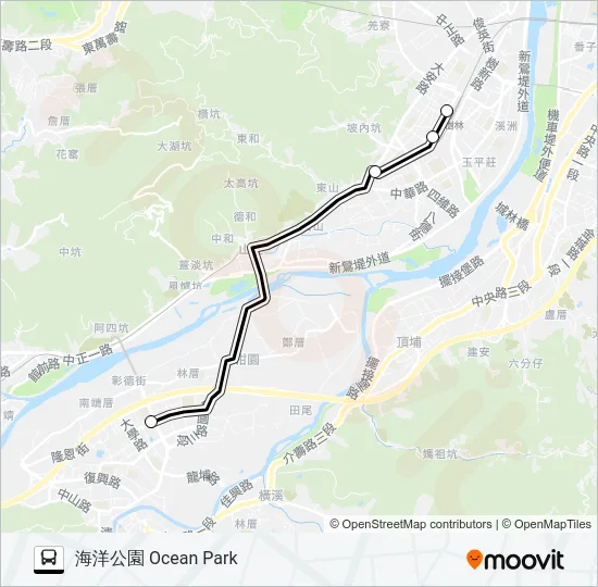 樹林後火車站-海洋公園  Line Map