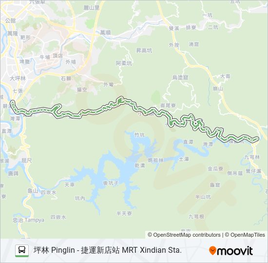 巴士綠12坪林站的線路圖