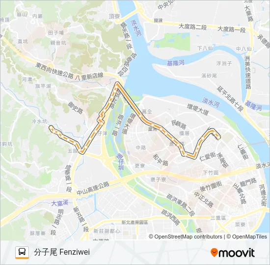 橘19副 Bus Line Map