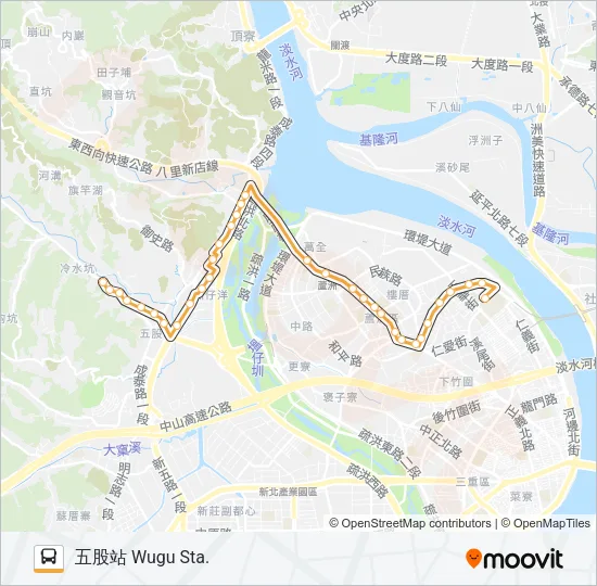 橘19副 Bus Line Map