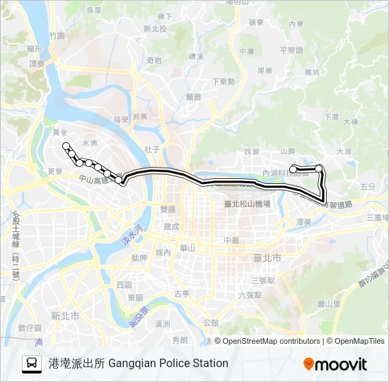 蘆洲-內湖 Bus Line Map
