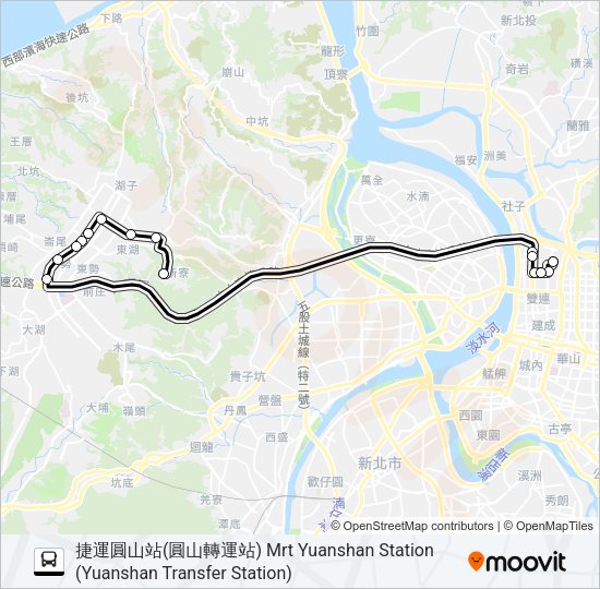 林口-捷運圓山站去 Bus Line Map