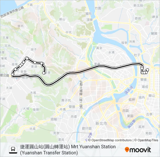 巴士林口-捷運圓山站去的線路圖