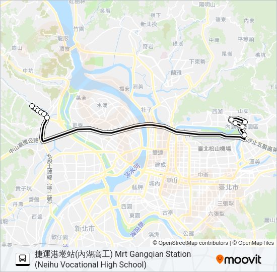 五股-內湖科技園區去 Bus Line Map