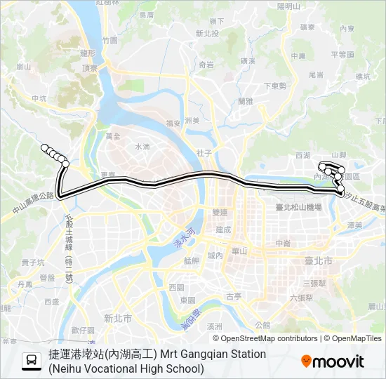 五股-內湖科技園區去 Bus Line Map