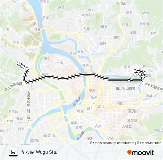 五股-內湖科技園區去 Bus Line Map