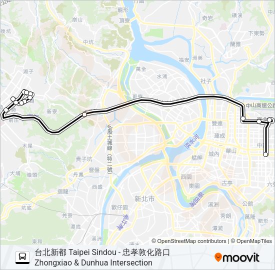 林口-捷運忠孝敦化站 Bus Line Map