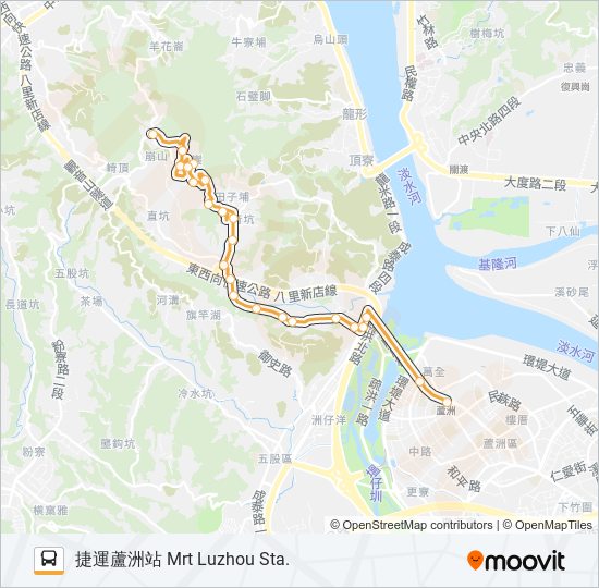 橘20觀音山遊客中心 bus Line Map