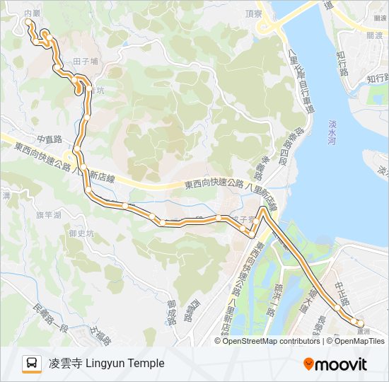 橘20觀音山遊客中心 Bus Line Map