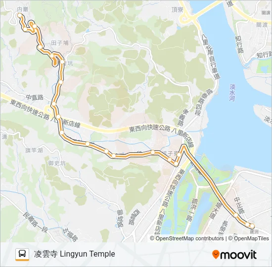 橘20觀音山遊客中心 Bus Line Map