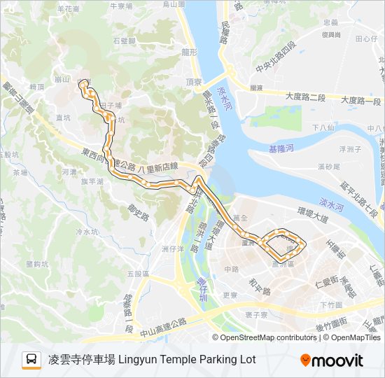 橘20觀音山遊客中心 Bus Line Map